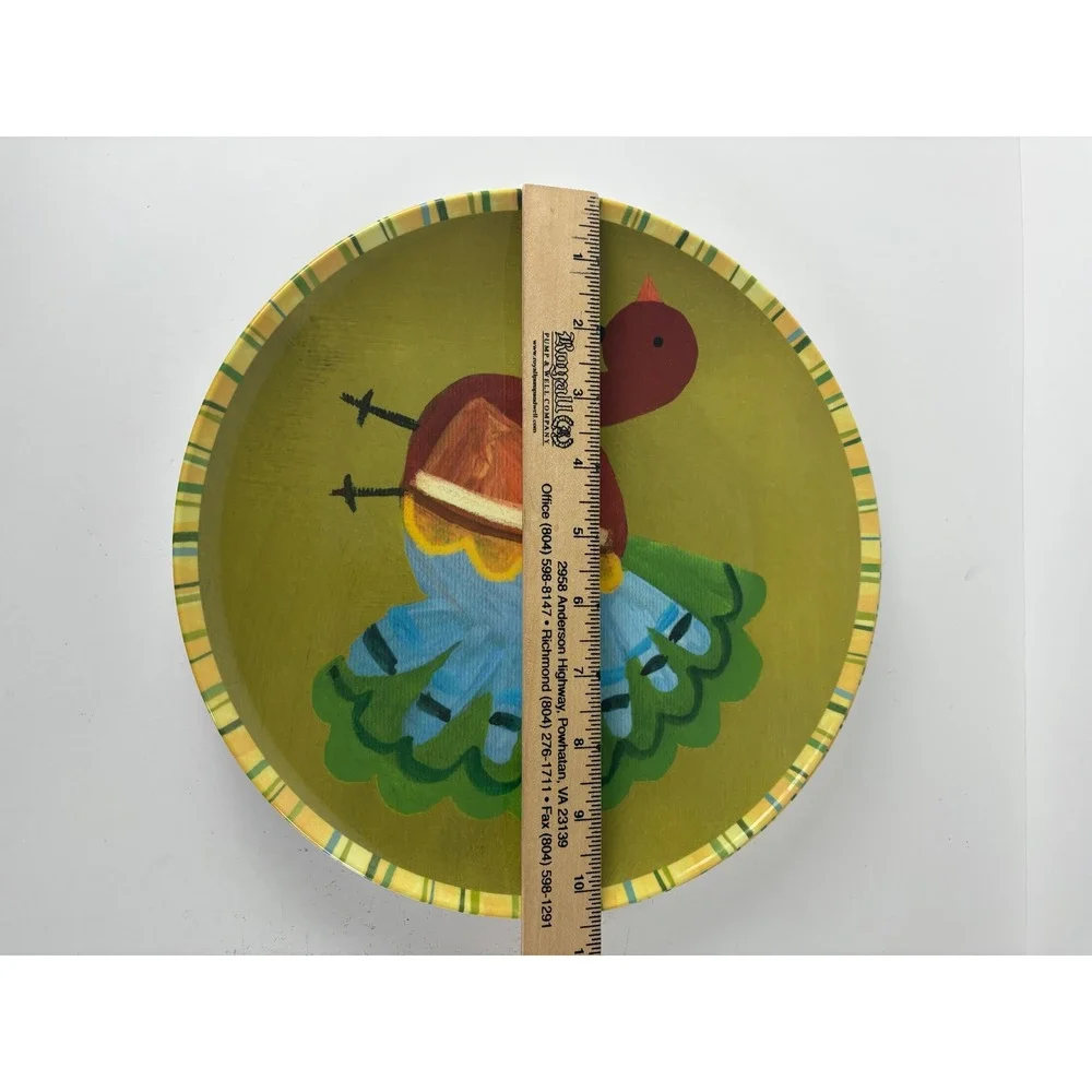 Pottery Barn Kids Thanksgiving Turkey Melamine Dinner Plates Set of 4 Red Green